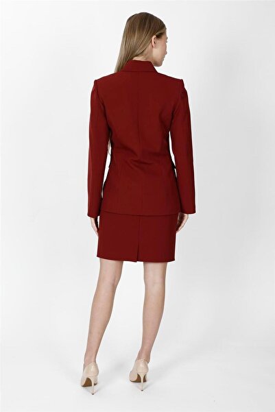 ÖNDER ÖZSOY Buttoned Classic Blazer Jacket & Mini Slit Short Tight Skirt Wome...