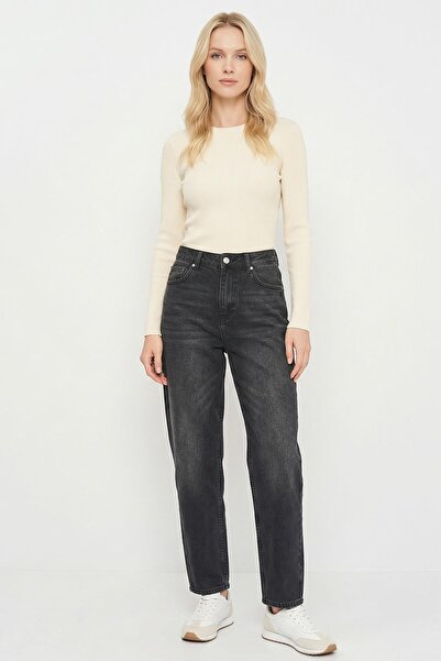 Rays 1061 جينز واسع الساق عالي الخصر باللون الأسود