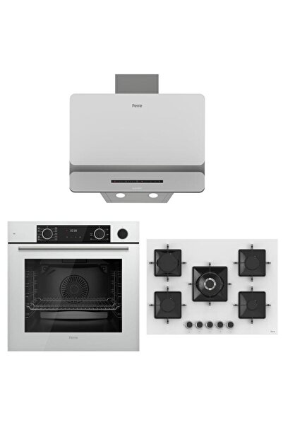 Ferre Beyaz Ankastre Set (D081-SA - SS036 75 CM- XE64CB Fryart Steam Airfry &...