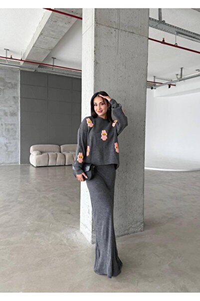 inowesta trend Women's Knitwear Half-High Collar Sweater and Dress Süzine Lab...