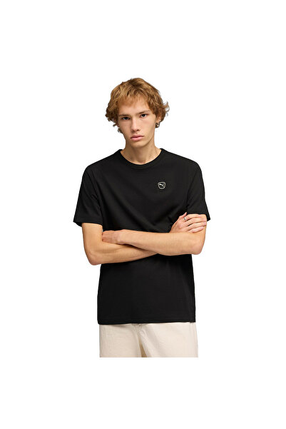 Puma Ανδρικό μαύρο μπλουζάκι casual στυλ Ess Elevated 69570301