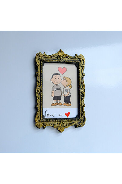 minshu.co Mini Vintage Çerçeve, Magnet Çerçeve, Fotoğraflı Buzdolabı Süsü, He...