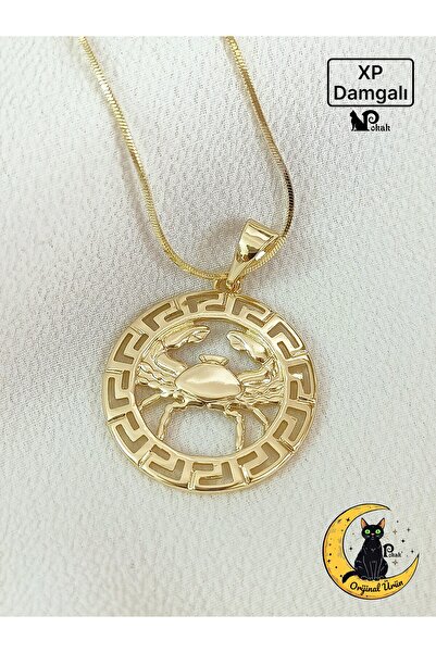 XUPING JEWELRY POKAK Burçlar Serisi 14K Altın Kaplama Yengeç Burcu Burç Kolye...