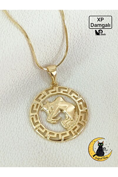 XUPING JEWELRY POKAK Burçlar Serisi 14K Altın Kaplama Boğa Burcu Burç Kolye U...