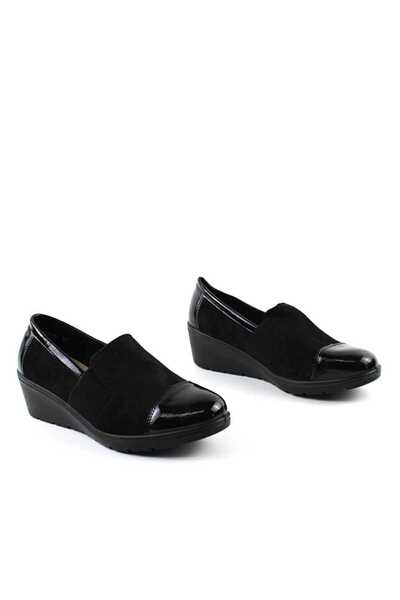 mm ​Women's platform shoes with elastic on both sides 208-BLACK