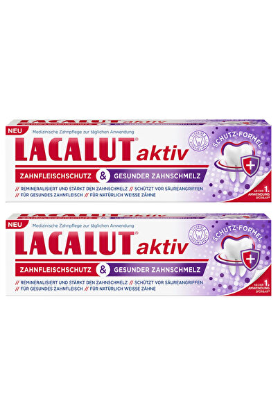 lacalut Aktiv Diş Macunu 75 ml – Diş Eti Koruma & Sağlıklı Diş Mineleri 2 Adet