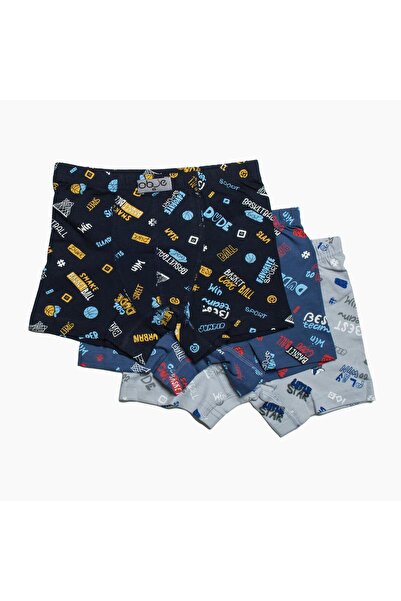 OBJE بوكسر للأولاد بنمط كرة السلة من أسورتي، 3 قطع