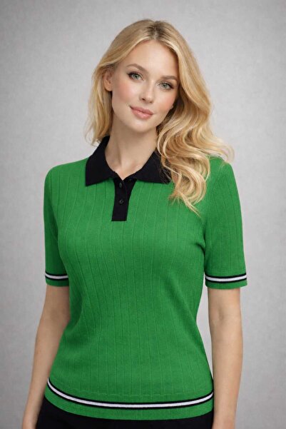 ATE ÖZGÜNEŞ TRİKO TEKSTİL Γυναικείο Πλεκτό Μπλουζάκι Πόλο