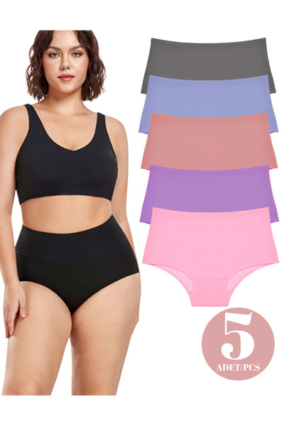 ROSEPERİ CHILOȚE DE DAMĂ CU TALIE ÎNALTĂ, 5 bucăți, din bumbac Lycra, confort...