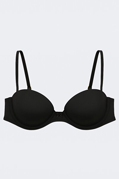 OBJE Women's Black Padded Strapless Bra