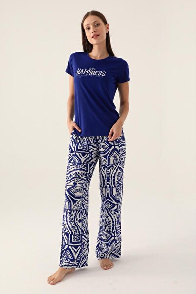 Arnetta Viscose Short Sleeve Zero Collar Pajama Set