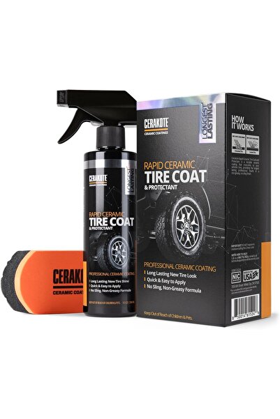 cerakote Rapid Ceramic, Tire Coat Deep Black Finish, Lasts Upto 10x, No Sling...