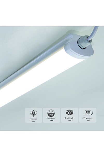 QUBIE Sundertech LED moisture-proof light 120cm, 3430lm IP65 6500K Integrated...
