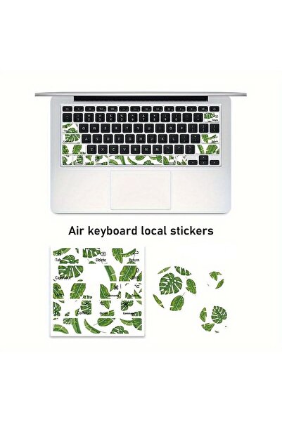 M2M Parlak Yaprak Desenli Klavye Tuş Sticker Seti – Şık, Dayanıklı ve Koruyucu