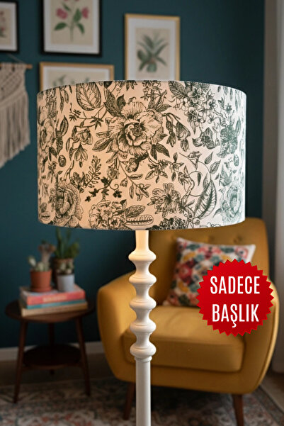 APCASADECOR Vintage Çiçekli Toile de Jouy Lambader Başlığı