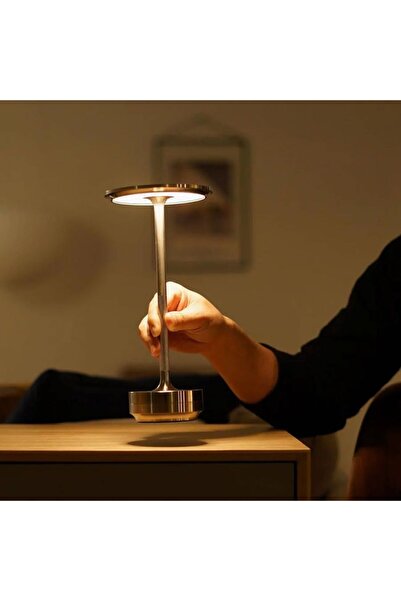 voliX Dizayn Masa üstü Dokunmatik GOLD 3 Renk Yanan Masa Lambası | şarjlı mas...