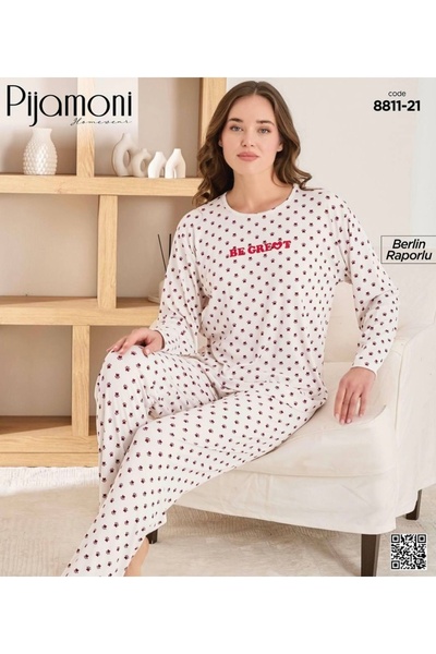 Pijamoni طقم بيجامة برلين رابورلو بياقة دائرية