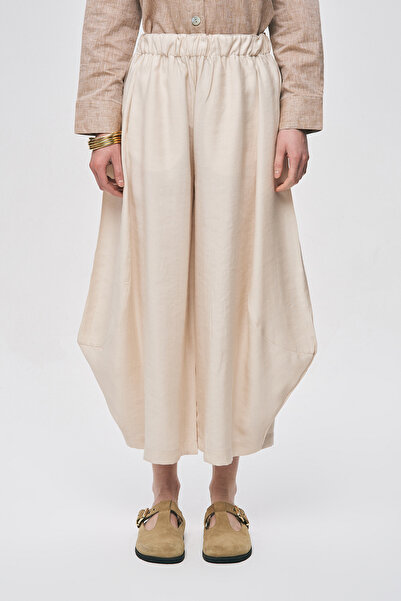 Orfeo Negro Γυναικείο μοντέρνο παντελόνι σαλβάρι μονόχρωμο με ελαστική μέση