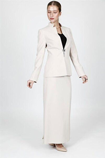 ÖNDER ÖZSOY Hakim Lapel Collar Classic Jacket & Long Pencil Skirt Women's Sui...