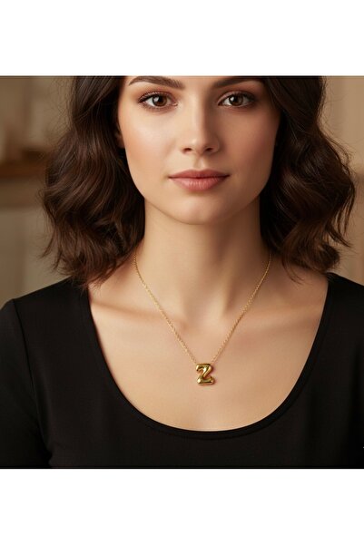 Yegane Altın Renk Harf Kolye Şık ve Zarif Kadın Kolye