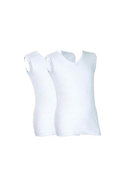 OBJE Boy's White 2-Piece V-Neck Sleeveless Undershirt