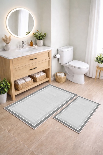 Olverno Home Banyo Paspası Makinede yıkanabilir Kaymaz Taban Leke Tutmaz Su E...