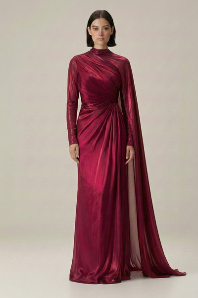 Asya Karen فستان إلفيرا من الأورجانزا مع عباءة