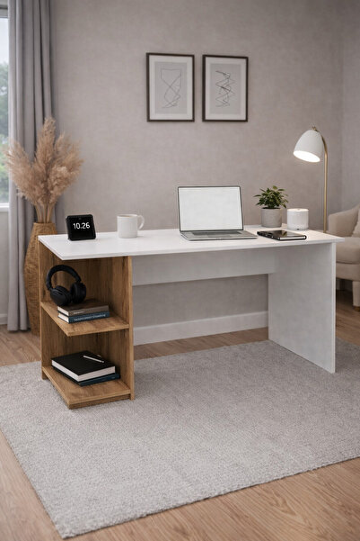 258 MoLife Arya Çalışma Masası, Kitaplıklı Bilgisayar Masası, Ofis Masası - R...