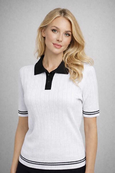 ATE ÖZGÜNEŞ TRİKO TEKSTİL Γυναικείο Πλεκτό Μπλουζάκι Πόλο