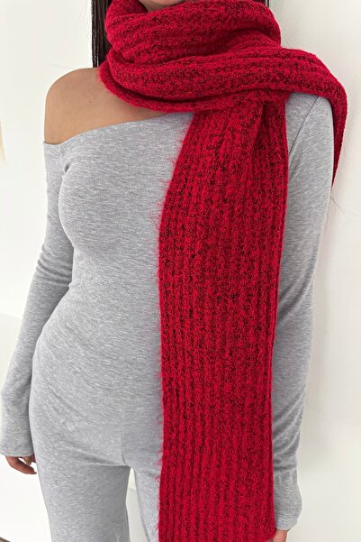 Noi Belis Soft Textured Thick Knitwear Scarf Aw25At0005