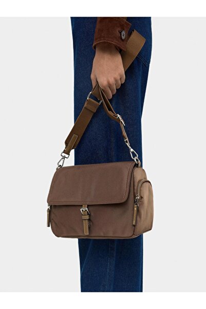 PARFOIS Kapaklı Teknik Kumaş Çapraz Çanta