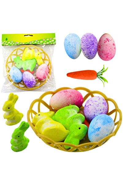 Three top online Decorațiuni de Paște într-un coș - Iepurași, Ouă, Morcov 6 b...