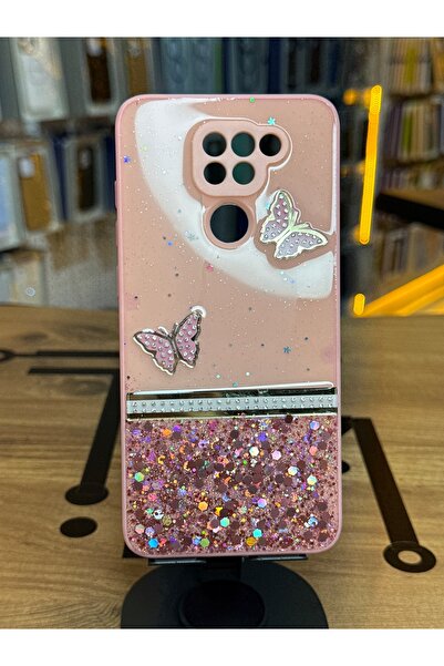 Avcı Teknoloji Market Redmi Note 9 Uyumlu Kelebekli Simli Kılıf