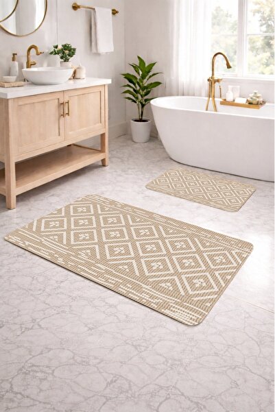 Decomia Home Неплъзгаща се, подходяща за пране, двойна модерна баня килимче о...