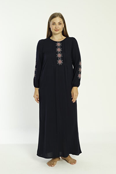 Juliet Deluxe Women's Plus Size Woven Viscose Fabric Long Sleeve Dress 33440