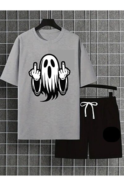 orwen life est. 2022 Oversize Unisex Shorts Set – Ghost Middle Finger Print, ...