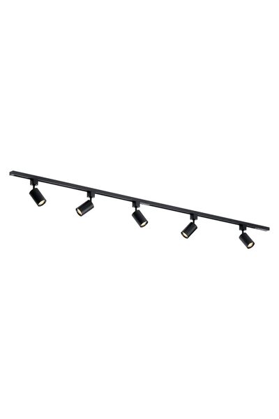 QUB LED Track System, Flexible Lighting, 5x GU10 200cm Black, Focus III