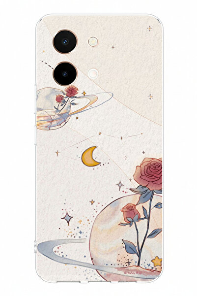 TechTree حافظة سيليكون متوافقة مع هاتف Vivo Y28 مطبوعة بتصميم الكوكب والنجمة ...