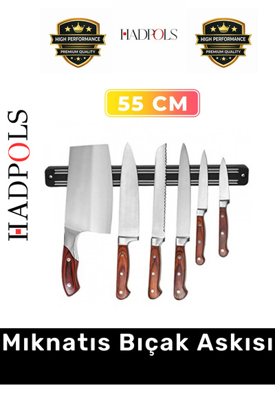 HadPols #BıçakAskısı Mıknatıslı Duvar Rayı 55cm Mutfak Banyo Organizatör Güçl...