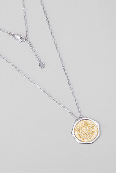 So CHIC... İlkbahar Çiçeği 18 Ayar Sarı ve Beyaz Altın Kaplama 58 Cm Çift Tar...