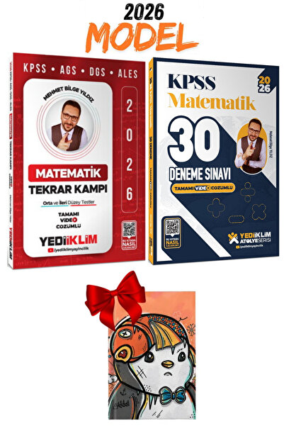 Yediiklim Yayınları 2026 KPSS AGS DGS ALES Matematik Tamamı Video Çözümlü Tekrar Kampı + Atölye Matematik 30 Deneme
