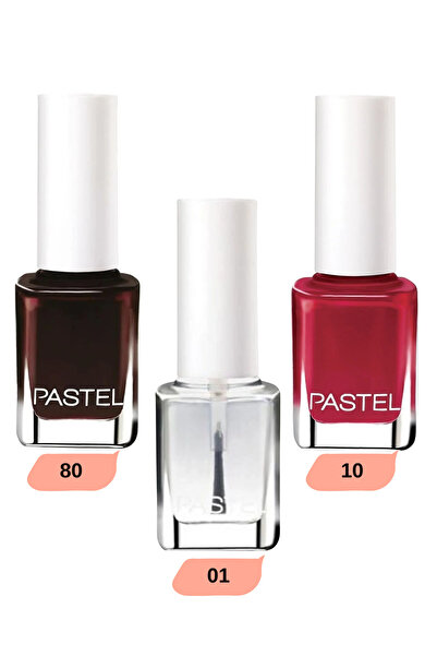 Pastel Femme Fatale Oje Seti - 10 Klasik Kırmızı, 80 Derin Bordo ve 01 Parlat...