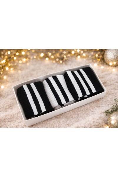 leylooks Boxed 3-Pack College Striped Socks