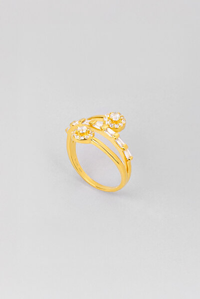 So CHIC... Ay Işığı 18 Ayar Sarı Altın Kaplama Gümüş Yüzük