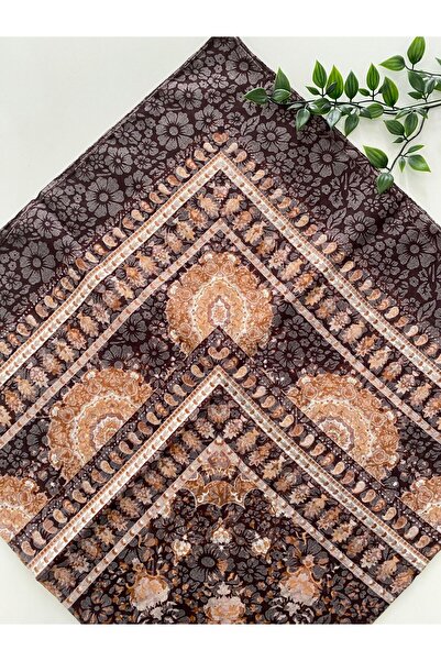 Zambak Eșarfă din bumbac cu model de țiglă, de dimensiuni mari