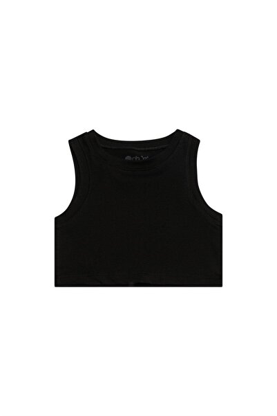 OBJE Girl's Black Halter Neck Tank Top