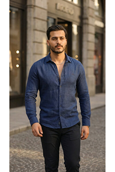 Kanonik Education Men's Long Sleeve Linen Shirt