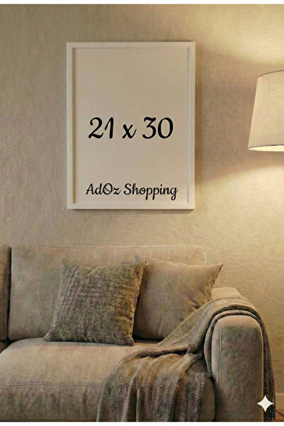 Otay Ev Dekorasyon Modern Beyaz Çerçeve - Kırılmaz Pleksi Korumalı Kompozit P...