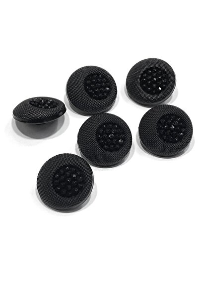 karantuhafiye سترة إيطالية بأزرار / أسود / قماش منقوش / 1.5 سم / مجموعة من 6 ...