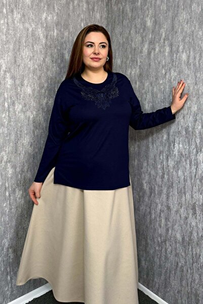 ModaPlaza Bluză de damă cu broderie cu pietre 005